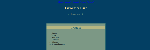 Grocery List V2